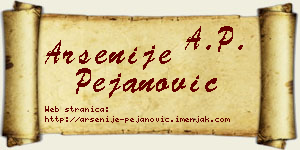 Arsenije Pejanović vizit kartica